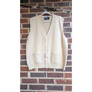 Polo Ralph Lauren Men's Cashmere Sweater Vest Beige –Classic Preppy-XL